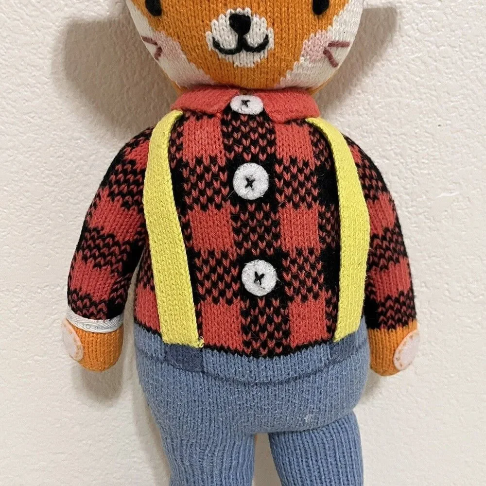 Cuddle + Kind Wyatt the Fox Plush Knit Handmade Doll Stuffed Animal 20